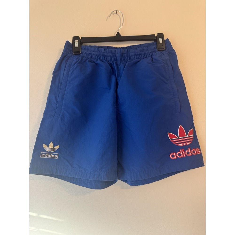 Adidas Shorts mens Small Blue red Trefoil Original running Athletic GL5131